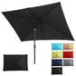 Sunvivi 10 x 6.5 Ft Rectangular Patio Umbrella with Crank and Tilt, Metal Pole Outdoor Umbrella with Polyester Canopy, Black