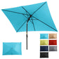 Sunvivi 10 x 6.5 Ft Rectangular Patio Umbrella with Crank and Tilt, Metal Pole Outdoor Umbrella with Polyester Canopy, Blue
