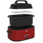 RoyalCraft 24 Quart Electric Roaster Oven Turkey Roaster with Lid Electric Roasters with Removable Pan Large Roaster,Visible & Self-basting Lid, Fast Heating & Thaw/warming Setting, Red