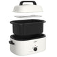 RoyalCraft 24 Quart Electric Roaster Oven Turkey Roaster with Lid Electric Roasters with Removable Pan Large Roaster,Visible & Self-basting Lid, Fast Heating & Thaw/warming Setting, White