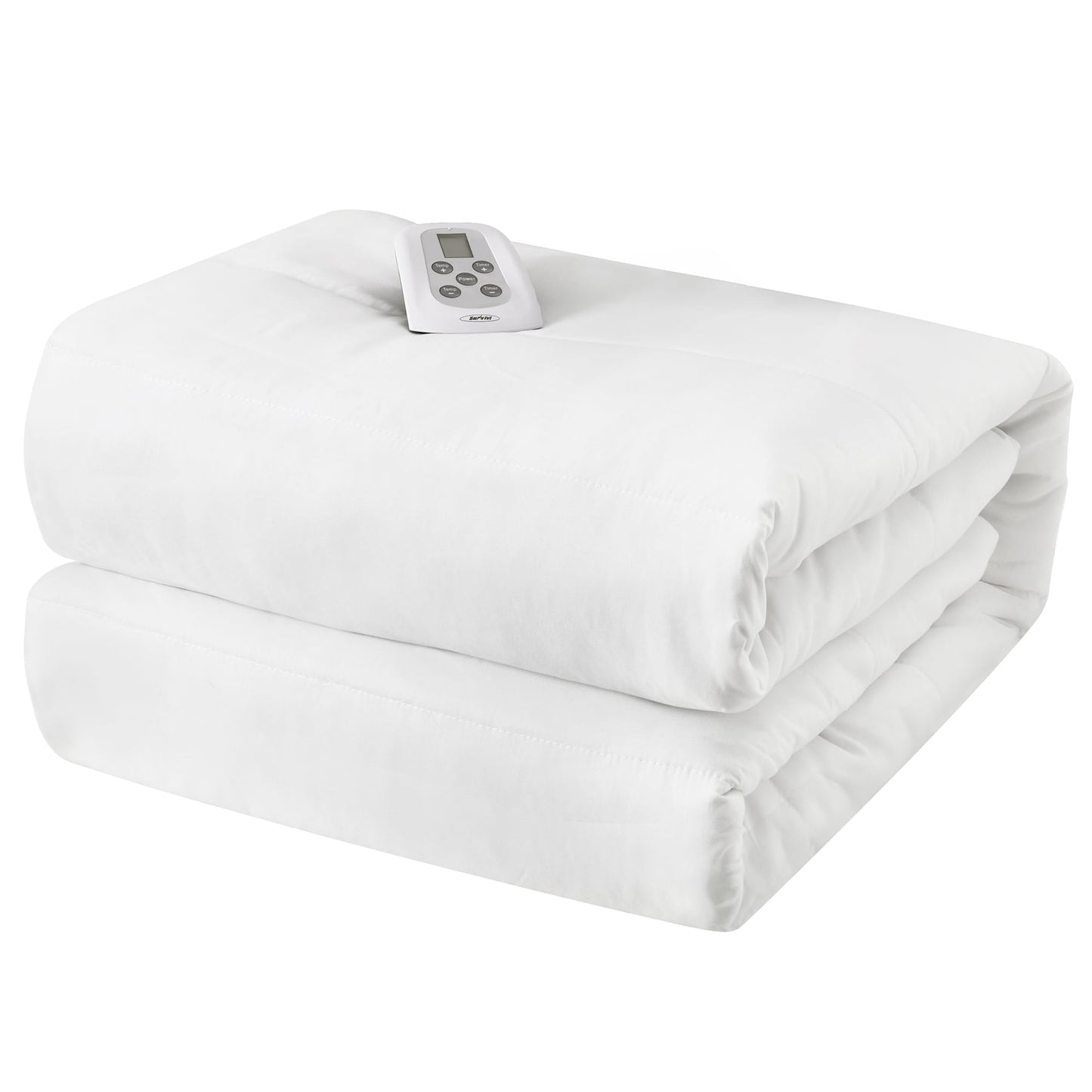 Sunvivi Twin Size Heated Mattress, Electric Bed Mattress Pad with 12-Hour Timer & 10 Heat Settings, Full Bed Warmer, Machine Washable, 39" x 75"