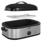 Superjoe 14 QT Electric Roaster Oven, with Self-Basting Lid, Stainless Steel Roaster Pan, Silver