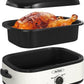 Superjoe 14QT Electric Roaster Oven, with Self-Basting Lid, Stainless Steel Roaster Pan, Silver