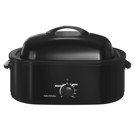 Superjoe 18 Quart Roaster Oven, 24lb Electric Turkey Roaster with Self-Basting Lid and Removable Pan & Rack, Stainless Steel Roaster Oven for Roasting, Grilling, Baking, Easy Clean, Black