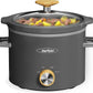 Superjoe 2 Quart Slow Cooker with 3 Heating Settings, Removable Ceramic Pot, and Dishwasher Safe Lid, Grey