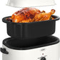 Superjoe 20 Quart Electric Roaster Oven with Self-Basting Lid, Turkey Roaster Oven Buffet with Removable Pan, Cool-Touch Handles, White