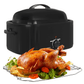 Superjoe 20 Quart Roaster Oven with Self-Basting Lid, Electric Turkey Roaster with Thaw & Warm Function, Adjustable Temperature Roaster With Removable Pan & Rack, Stainless Steel, Black