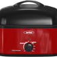 Superjoe 20QT Electric Roaster Oven, Stainless Steel Self-Basting Lid Removable Pan, Red
