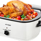 Superjoe 22 QT Electric Roaster Oven, with Self-Basting Lid, Stainless Steel Roaster Pan, White-1