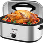 Superjoe 22 Quart Electric Roaster Oven with Visible & Self-Basting Lid, Large Turkey Roaster with Defrost Warm Function, Adjustable Temperature, Removable Pan Rack, Stainless Steel