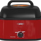 Superjoe 22 QT Electric Roaster Oven, with Self-Basting Lid, Stainless Steel Roaster Pan, Red
