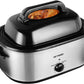 Superjoe 22 Quart Roaster Oven with Self-Basting Lid, Turkey Roaster Oven with Removable Insert Pot, Stainless Steel Silver