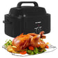 Superjoe 24 QT Electric Stainless Steel Turkey Roaster Oven, Self-Basting Lid Removable Insert Pot , Black