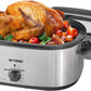 Superjoe 24QT Silver Electric Roaster Oven, Stainless Steel, Self-Basting Lid Removable Insert Pot for Gathering and Dining
