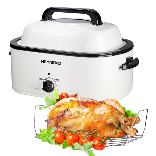 Superjoe 24 Quart Roaster Oven, Stainless Steel White