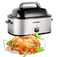 Superjoe 24 Quart Roaster Oven with Self-Basting Lid,  Electric Turkey Roaster Oven with Removable Pan, Stainless Steel, Sliver