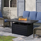 Superjoe 54” Rectangular Propane Fire Pit Table with Stainless Burner Waterproof Cover