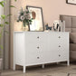 Heynemo 6 Drawer White Dresser for Bedroom, Modern Storage Chest for Living Room, Study Room