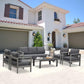 Heynemo 6 Pcs Patio Furniture Set Aluminum Conversation Set Outdoor Sofa with Coffee Table, White