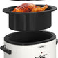 Superjoe 8-Quart Roaster Oven with Self-Basting Lid Lid, Electric Turkey Roaster Oven with Removable Pan and Rack, Stainless Steel, White