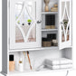 Superjoe Bathroom Medicine Cabinet with Mirror, Vanity Wall Mounted Storage Cabinet with Adjustable Shelves and Towel Bar, Hanging Wall Cabinet for Bathroom, Laundry, Living Room, White