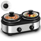 Superjoe Dual Pot Slow Cooker 2x1.25 qt Food Warmer with Adjustable Temp Slow Cooker Buffet Server Stainless Steel