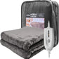 Superjoe Electric Heated Blanket 60" x 50" Double-Layer Flannel 4 Heat Settings and Auto-off, Grey