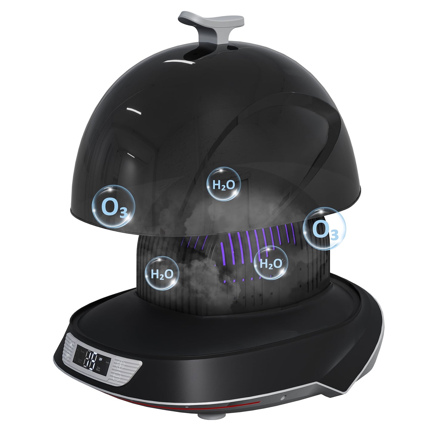Superjoe Helmet & Cap Care Machine, Black Hat Helmet Care Machine with Steam Iron, UV Light, O? ozone & 3-Color Lighting, Restore Misshapen Cap Shape, Helmet Hat Cleaner for Various Hats and Helmets