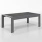 Superjoe Outside Patio Aluminum Coffee Table, Outdoor End Table with Aluminum Frame, Modern All-Weather Metal Rectangle Table Garden Furniture, Dark Grey