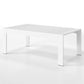 Superjoe Outside Patio Aluminum Coffee Table, Outdoor End Table with Aluminum Frame, Modern All-Weather Metal Rectangle Table Garden Furniture, White