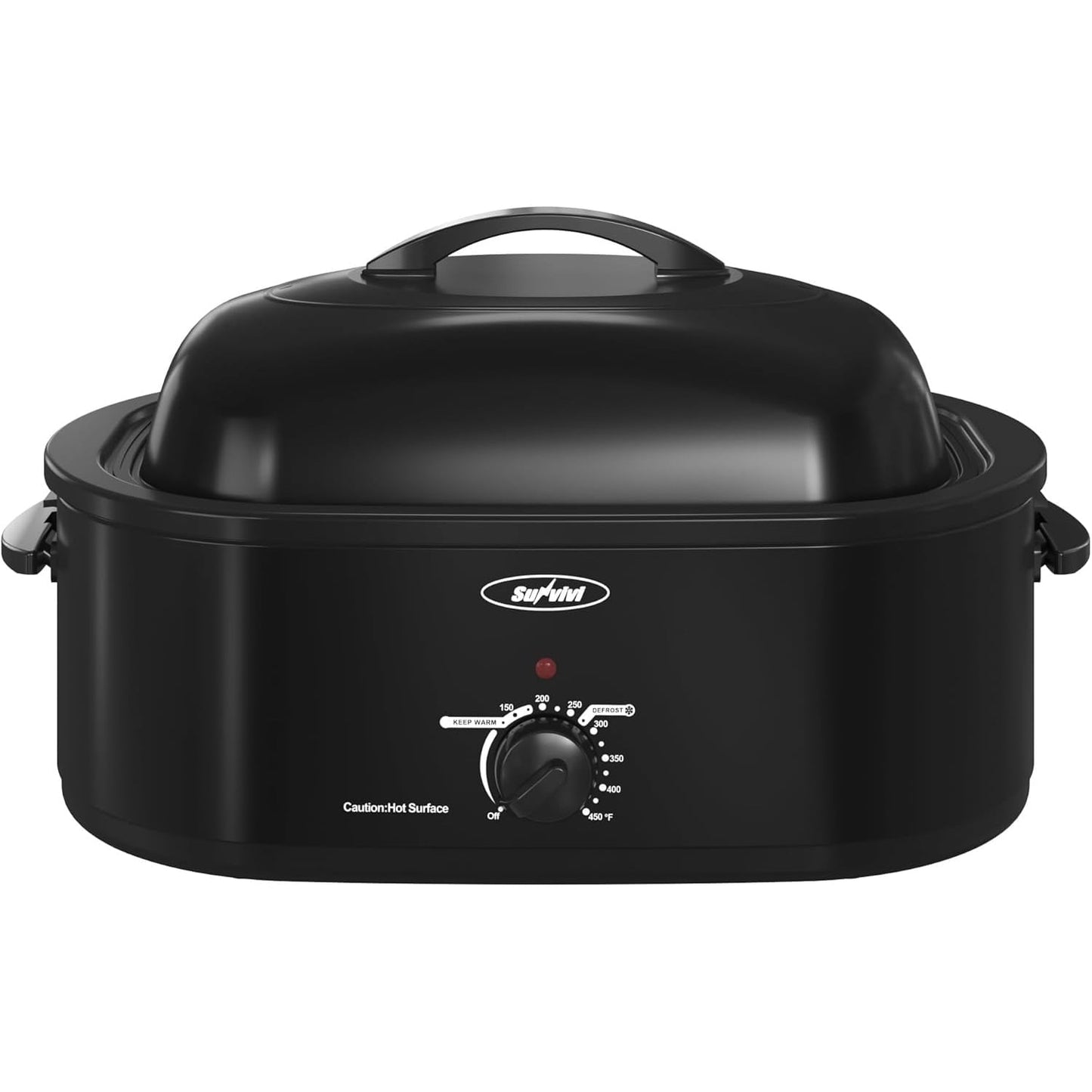 Superjoe Oven with Self-Basting Lid,20 Quart Electric Roaster with Removable Pan & Rack,150-450???¡ãF Full-Range Temperature Control with Defrost/Warm Function,Stainless Steel,Black