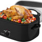 Superjoe Roaster Oven 28 Quart, Electric Roaster Oven with Visible & Self-Basting Lid, Turkey Roaster Oven with Removable Pan & Rack, Variable Temperature Control, Stainless Steel, Black