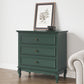 Green 3 Drawer Dresser, Modern Wood Chest, Silent Slide Organizer for Bedroom, Living Room