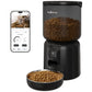 Smart Automatic Pet Feeder with HD Camera, WiFi App Control, Dual Power Supply & Voice Recording for Cats and Small Dogs, Black