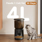 Smart Automatic Pet Feeder with HD Camera, WiFi App Control, Dual Power Supply & Voice Recording for Cats and Small Dogs, Black