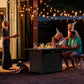 Royalcraft 2 in 1 Propane Fire Pit Table, 50000 BTU Gas Fire Pits Table with Removable Lid, Lava Rock and Cover, Rectangular Fire Table for Dining or Party on Patio, Garden, Yard, 43'', Black