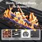 Royalcraft 2 in 1 Propane Fire Pit Table, 50000 BTU Gas Fire Pits Table with Removable Lid, Lava Rock and Cover, Rectangular Fire Table for Dining or Party on Patio, Garden, Yard, 43'', Black