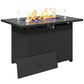 Royalcraft 2 in 1 Propane Fire Pit Table, 50000 BTU Gas Fire Pits Table with Removable Lid, Lava Rock and Cover, Rectangular Fire Table for Dining or Party on Patio, Garden, Yard, 43'', Black