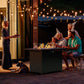 Royalcraft 2 in 1 Propane Fire Pit Table, 50000 BTU Gas Fire Pits Table with Removable Lid, Lava Rock and Cover, Rectangular Fire Table for Dining or Party on Patio, Garden, Yard, 43'', Black
