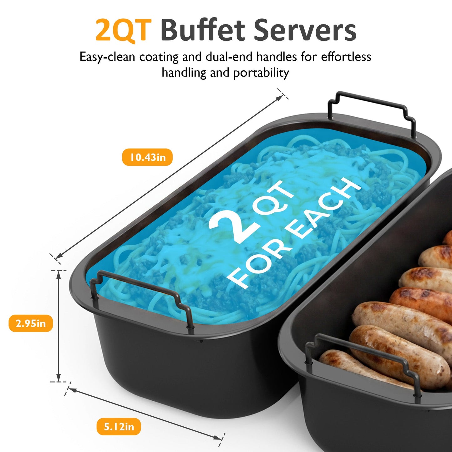 Heynemo 24 QT Electric Roaster Oven with 3 Compartments, Self-Basting Lid, Dark Blue