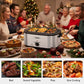 Heynemo 24 QT Electric Roaster Oven with 3 Compartments, Self-Basting Lid, Dark Blue