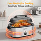 Heynemo 24 QT Electric Roaster Oven with 3 Compartments, Self-Basting Lid, Red