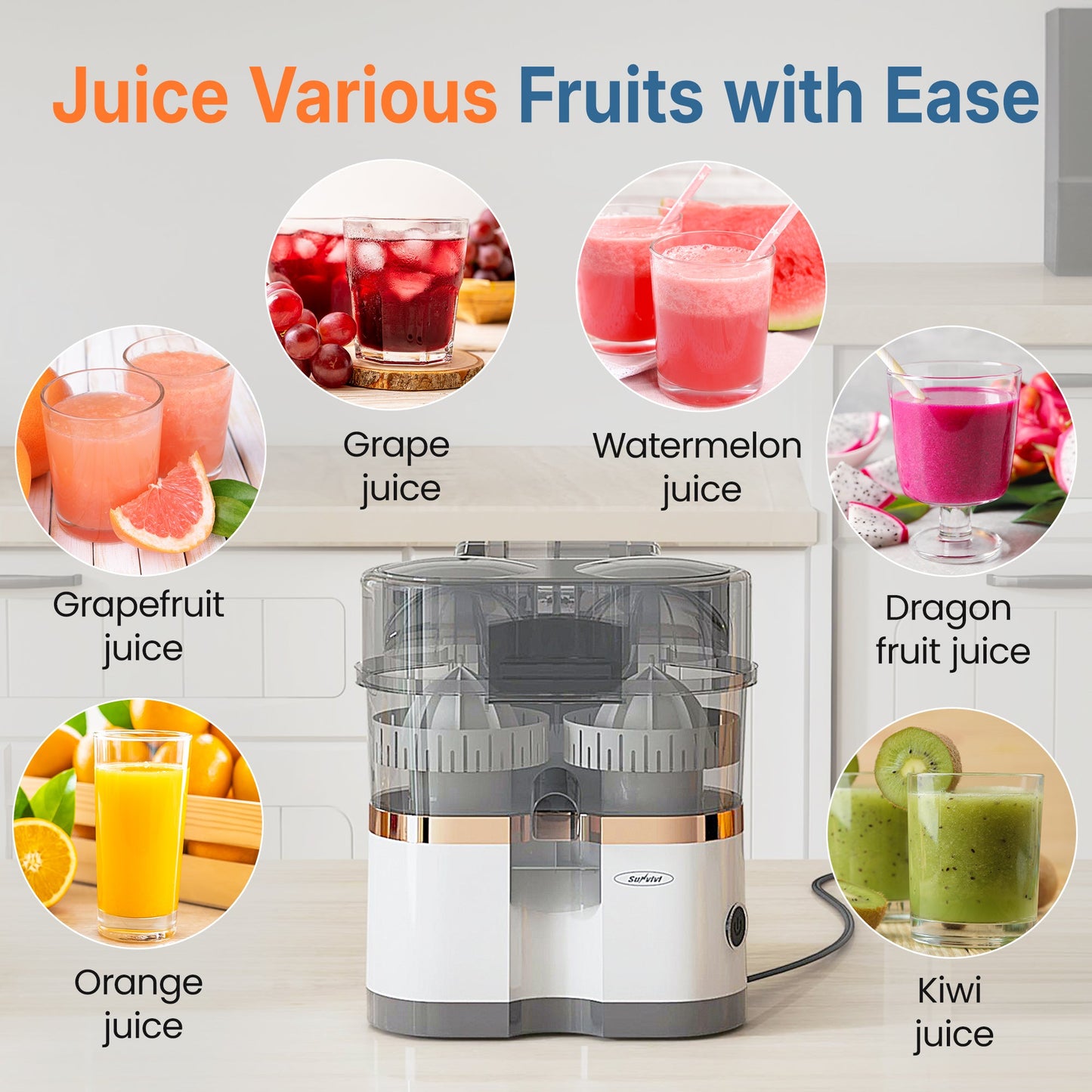 Sunvivi Dual-Head Electric Citrus Juicer