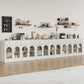 Heynemo Buffet Cabinet with Storage, 55.1" Large Sideboard Buffet Cabinet, Modern Kitchen Cabinet Display Cabinet with 2 Drawers and 4 Doors, Wood Coffee Bar Cabinet for Kitchen Dining Room, White