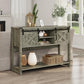Royalcraft Entryway Table with Storage, 46" Modern Farmhouse Console Table with Sliding Barn Door, Wood Rustic Sofa Table with Adjustable Shelf for Hallway, Living Room, Foyer