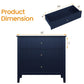 Heynemo 30" Large Dresser with 3 Drawers, Blue Modern Wood Nightstand with Ball Bearing Slides, Wide Storage Chest for Bedroom, Living Room, Entryway or Office