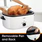 RoyalCraft 24 Quart Electric Roaster Oven with Visible & Self-Basting Lid, Stainless Steel, White