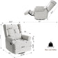 Royalcraft Swivel Nursery Glider Recliner, Comfy Upholstered Glider Chair with Lumbar Pillow and Footrest, Swivel Rocking Chair for Living Room, Grey