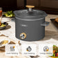 Sunvivi 2 Quart Slow Cooker with Removable Ceramic Pot, 3 Heating Settings, Gray