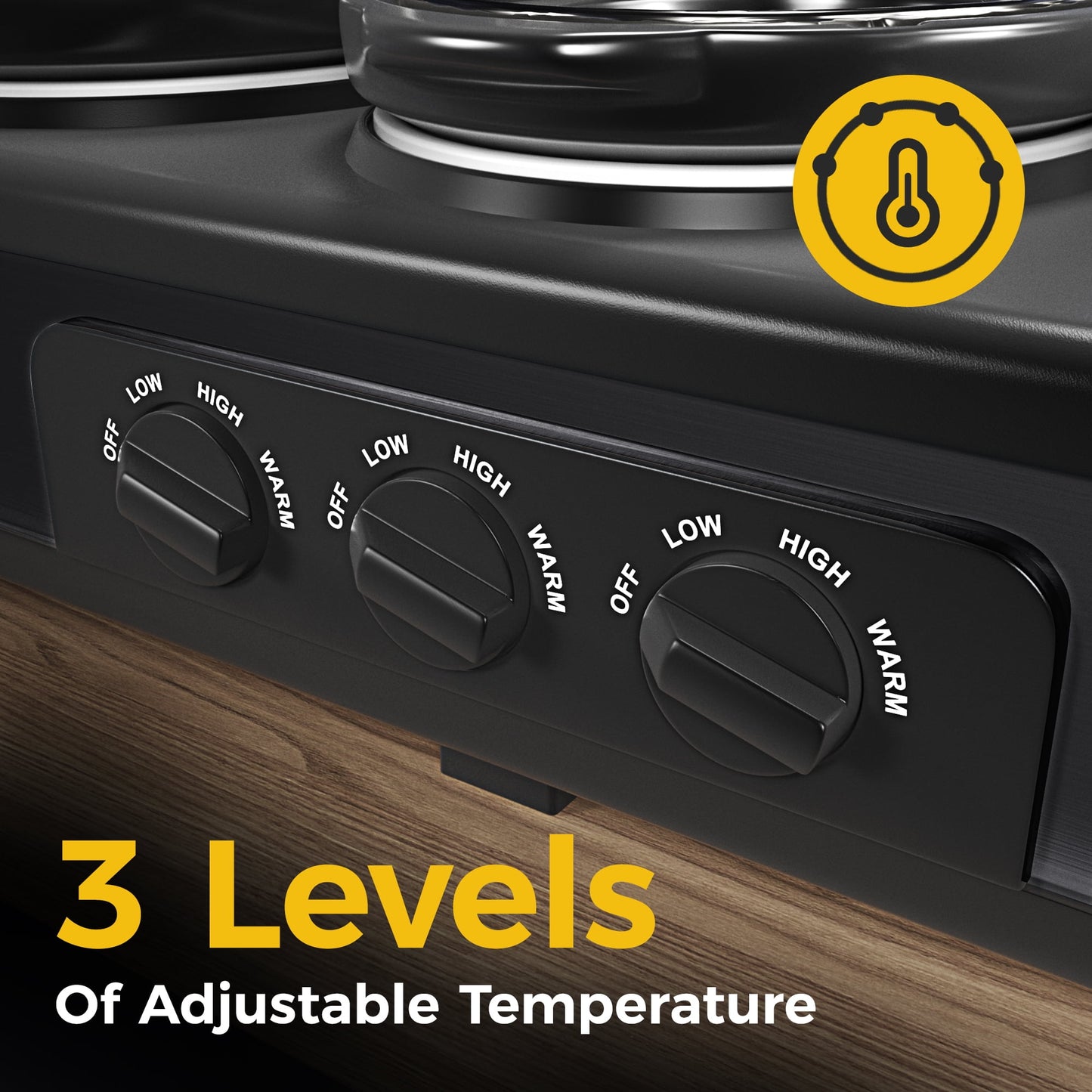 Sunvivi Triple Slow Cooker Buffet Servers and Warmer,3 Pot Food Small Mini Manual Slow Cooker with Adjustable Temp Stainless Steel Lid Rests,Removable Ceramic Pot,4.5 QT Black